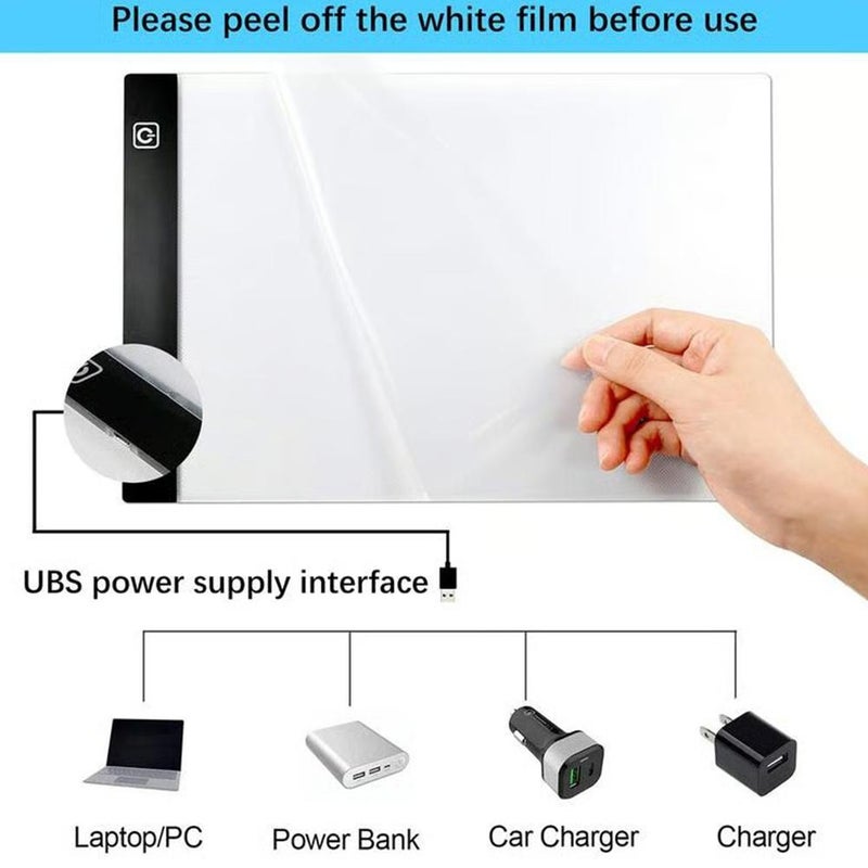 Diamond Art Painting LED Light Pad Kit, A4 Ultra-Thin Lights Board, Table Tracing Light Box for Drawing, Weeding Vinyl, Sketching, Painting Accessories Gifts for Adults - Image 4
